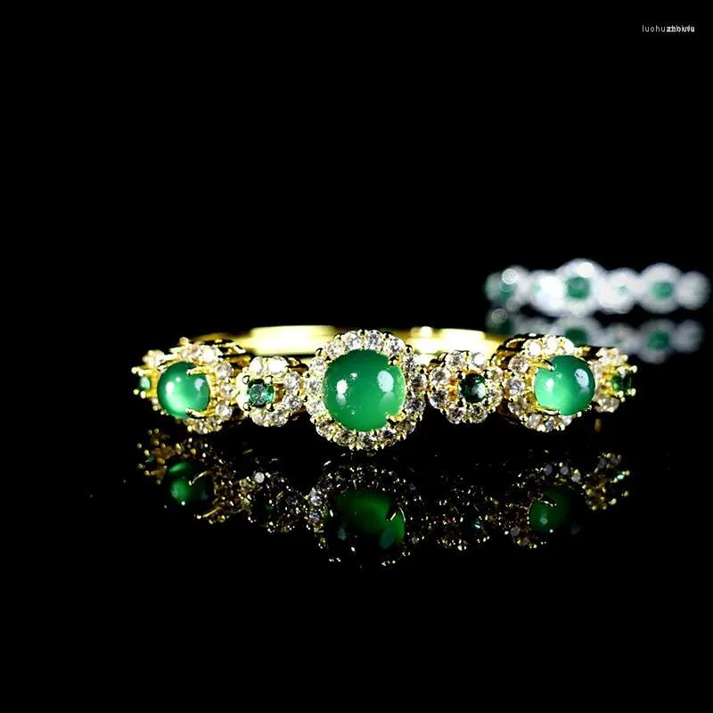 Armreif, hohe Klarheit, Qualität, natürliche Smaragde, Jade-Armbänder, zur Hand, für Damen, einzigartiges Persönlichkeitsdesign, eleganter, edler Temperament-Stil