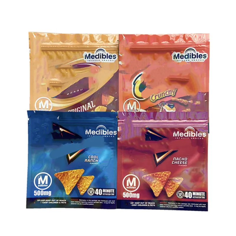 Sacs d'emballage en Mylar comestibles, paquet de 500 mg, sacs originaux anti-odeur comestibles, sac d'emballage à fermeture éclair