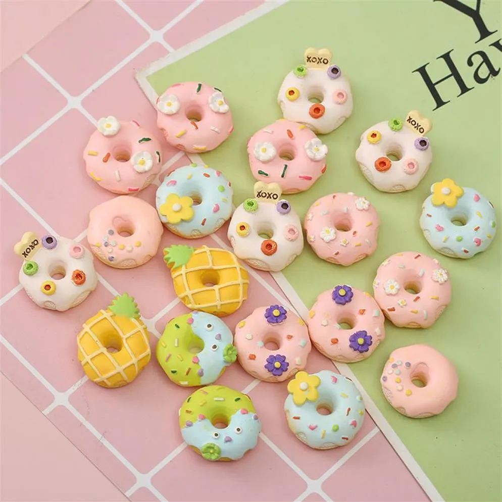 30pcs Lot 20mm Güzel Donuts Düz Sırt Cabochon Scrapbooking Saç Yay Merkezi Sızıntıları DIY Accessories269Q