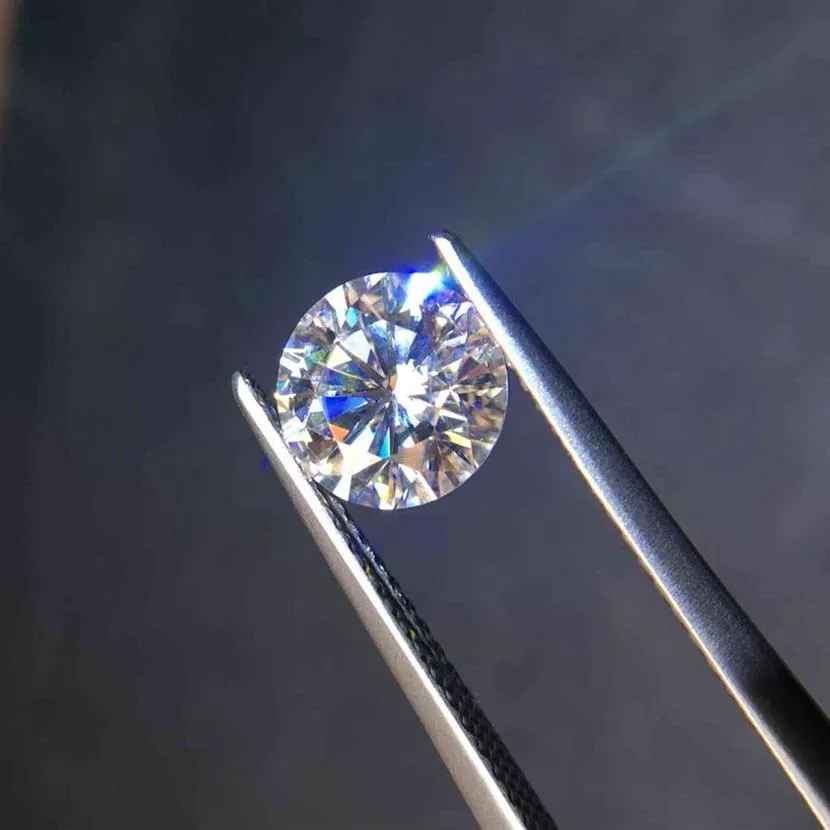 Lâche 8mm GH couleur 2ct rond brillant excellente coupe Moissanite Test positif pierre gemme clarté VVS1343u