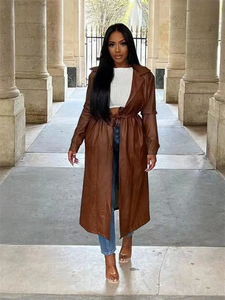Womens Trench Coats Wmstar Women Clothing PU Coat Trench Jacket