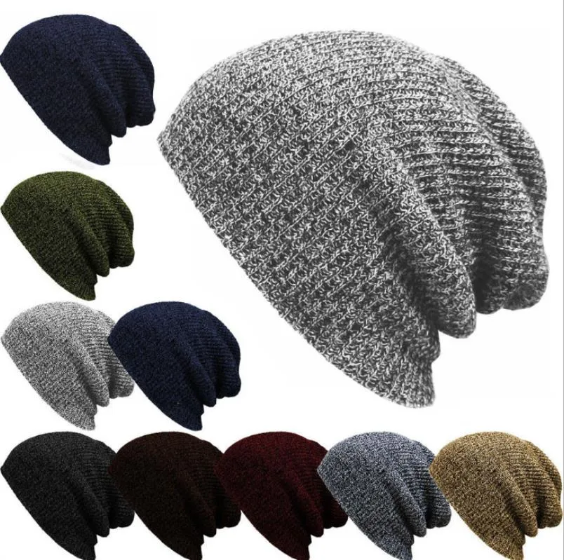 Klasyczne zimowe czapki czapki moda mężczyźni kobiety ciepłe, przytulne dzianinowe czaszkę czapki akrylowe
