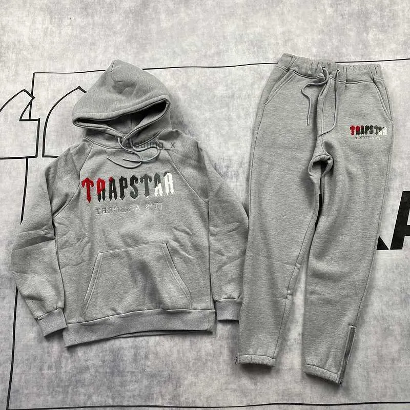 5A Nieuwe heren Trapstar trainingspakken borduurwerk shooter warme dames Y2k hoodies Designer hoody trui met lange mouwen en broek met ritssluiting, broek maat S-XL SDF