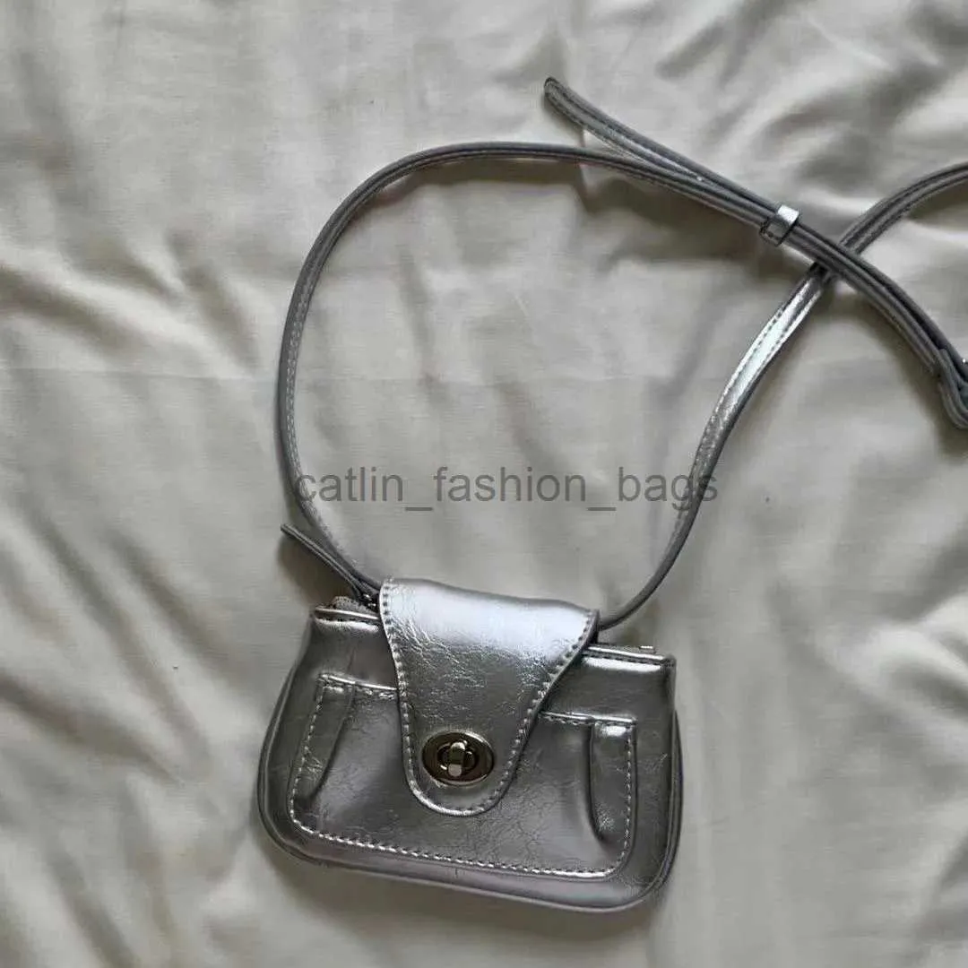 Axelväskor kvinnor mini cross body påse silver leater designer dekoration väska kvinnors sommarläppstift Soulder Bag Cildren Coin Pursecatlin_fashion_bags012