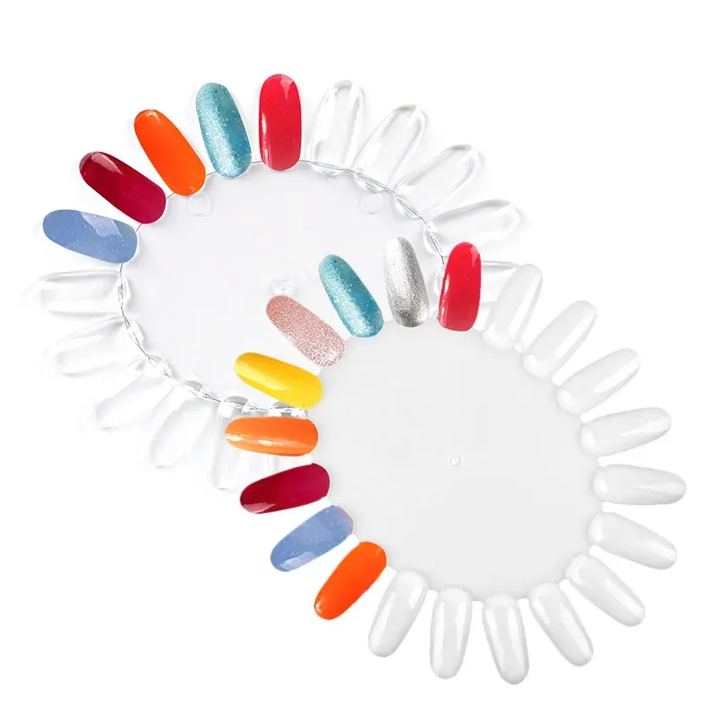 Nail Art Tip Comestic Practice Round Wheel Polish Acrylic Nail Art Acrylic False Tips Practice Display Round Wheel DIY Nail Tool