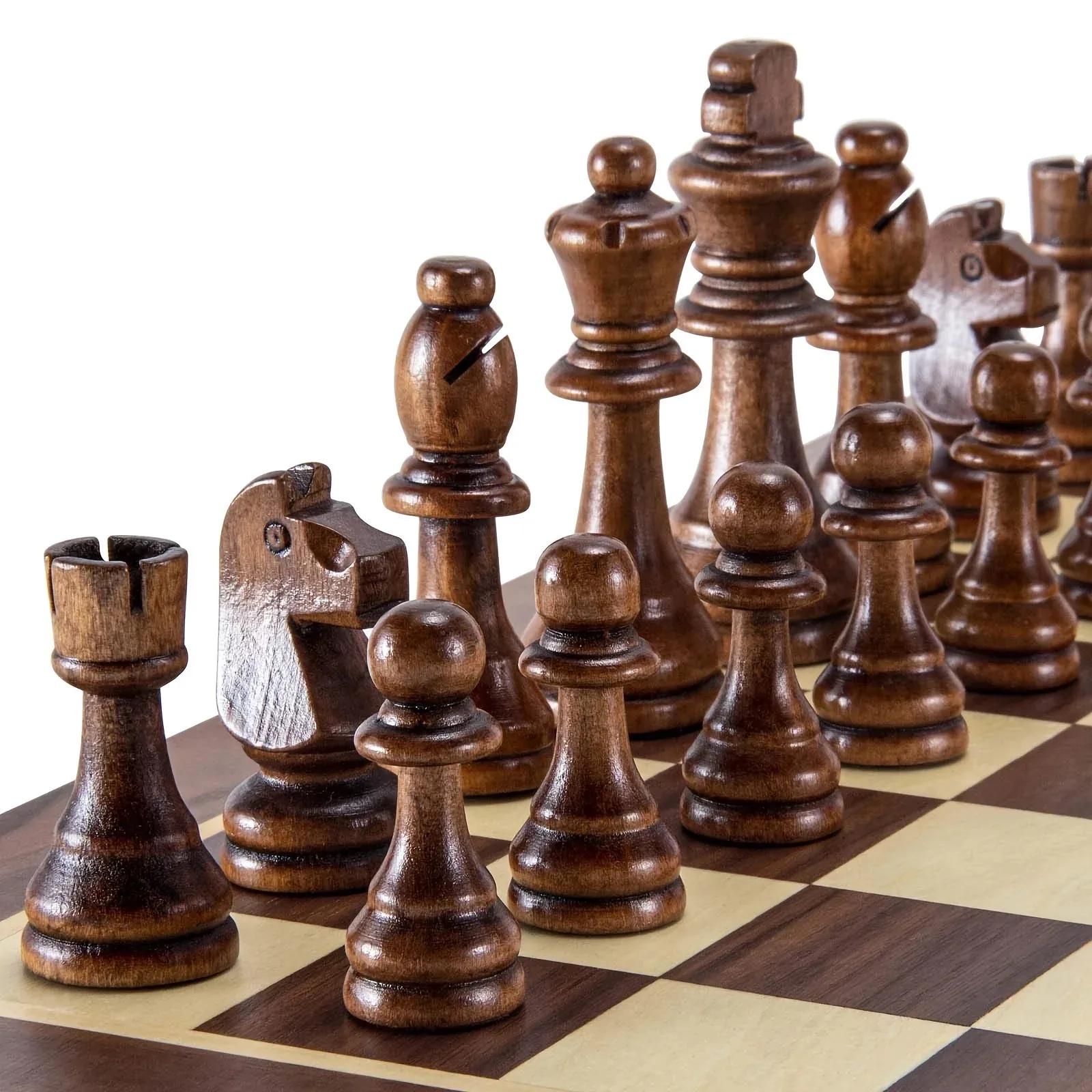 Chess Games 32 Pieses Wooden Chess Standard Tournamen Staunton Wood Chessmen 8cm King HeightChess Pieces Only No Board 231031