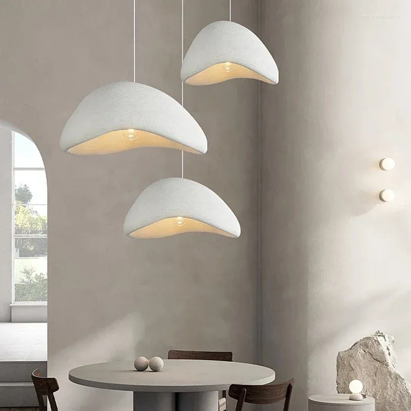 Lâmpadas pendentes japonês wabi sabi luzes led para sala de estar decorações casa jantar quarto lustre loft pendurado luminárias