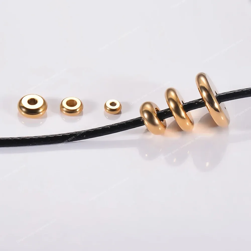 /lotto distanziatori in acciaio inossidabile perle piatte perle di distanziali sciolti rotondi fascino gioielli fai -da -te che trovano gioielli che producono componenti