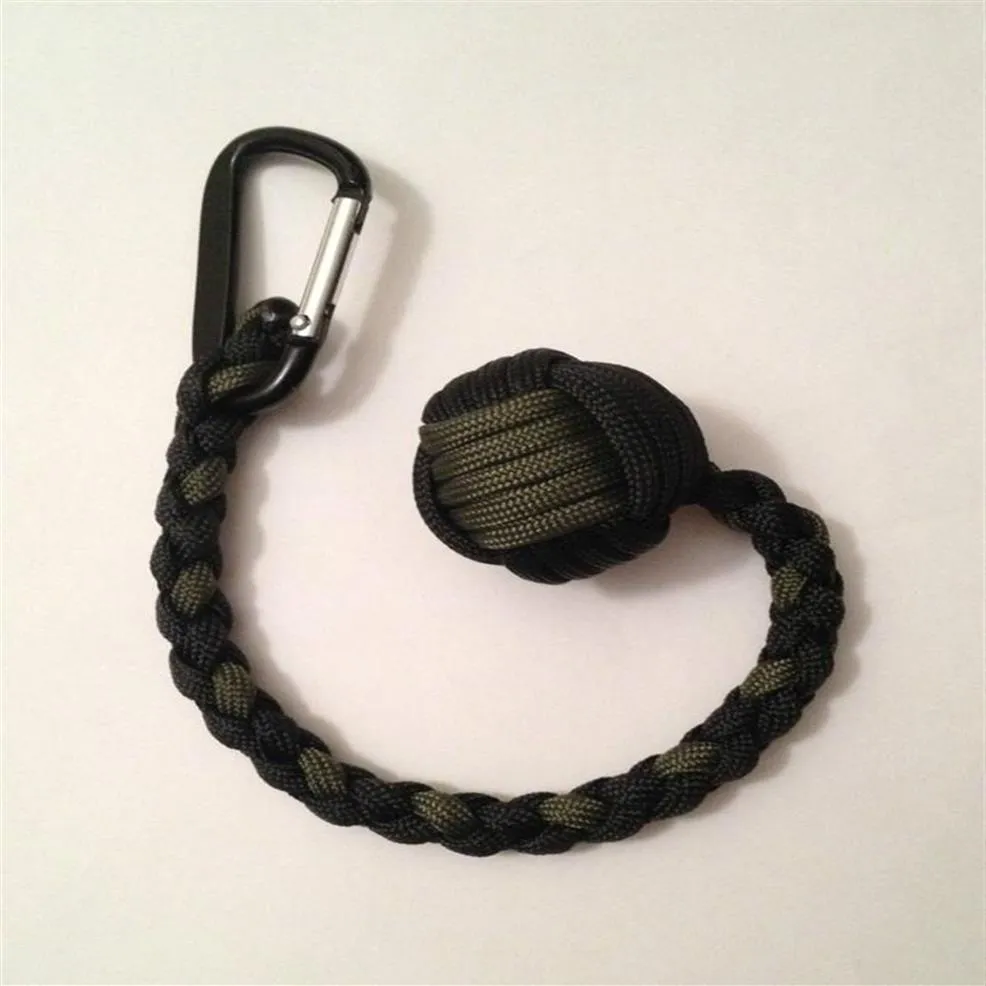 Monkey Fist Keychain 1 Çelik Balo Kendi Kendine Savunma 550 Paracord Anahtarlık Çin'de El Grafiği311p