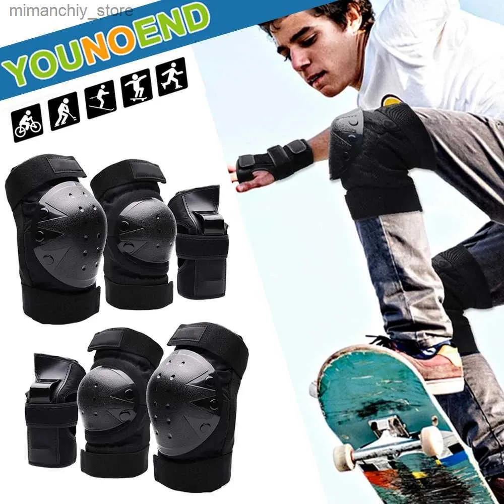 Paten koruyucu dişli 6pcs çocuklar yetişkinler diz pedleri dirsek pedleri bilek korumaları patlamak için spor koruyucu dişli paten pateni bisiklet bmx bisiklet q231031