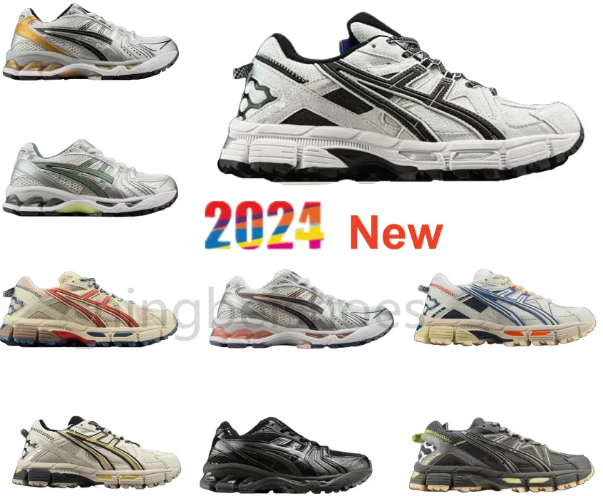 Top Chaussures de course rétro Designer Casual Gel Kayano14 Crème Kale Cuir Noir Vert Obsidienne Gris Crème Argent Faible Athlétique Vitesse Magique Hommes Femmes Baskets En Plein Air