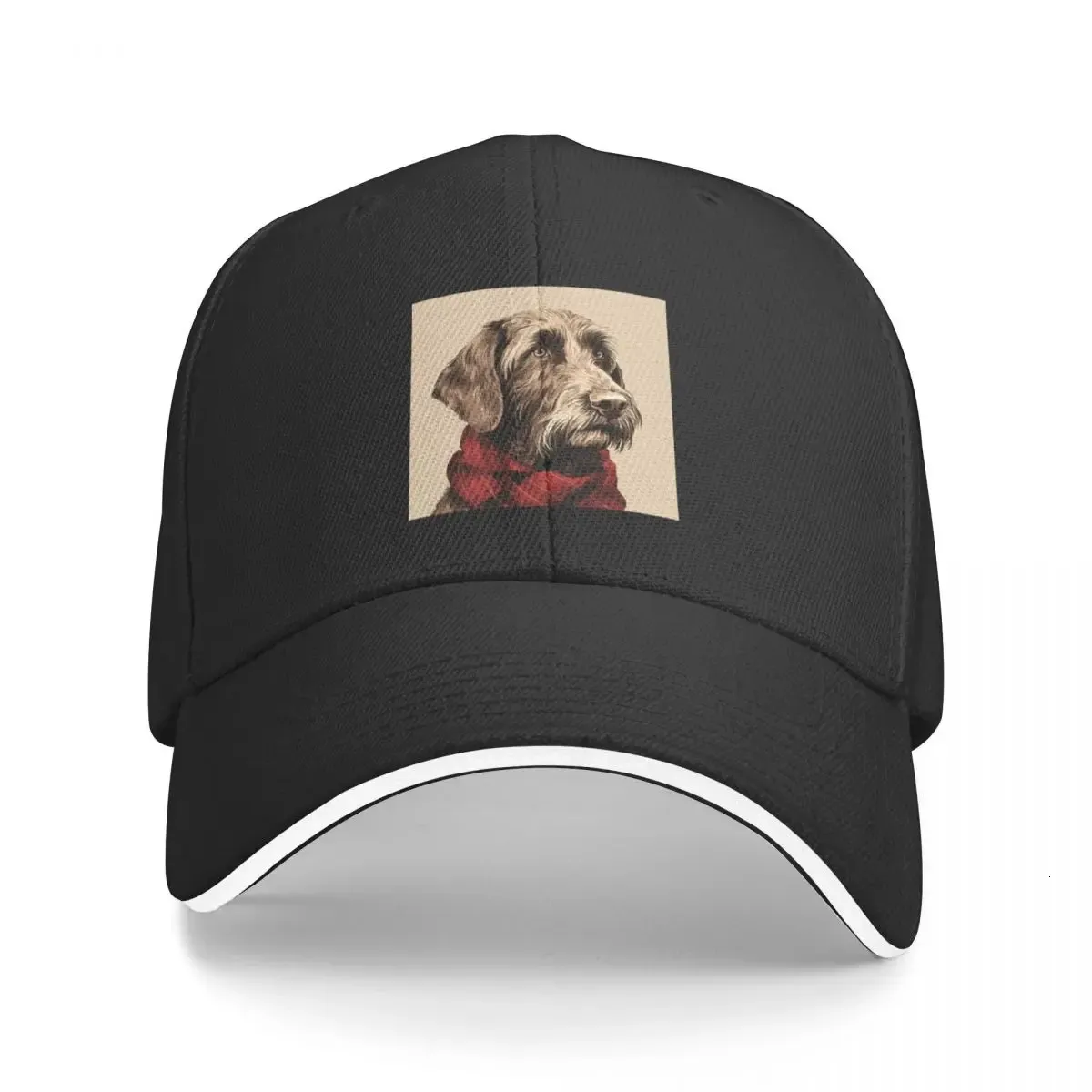 Caps Hats German Wirehaired Pointer Christmas Plaid Watercolor Baseball Cap Trucker tea hats Icon Boy Child Hat Women's 231031