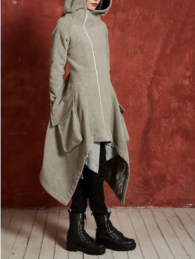 Trench da donna Autunno Inverno Donna Trench a maniche lunghe Con cappuccio Cappotti lunghi Giacche da donna Cerniera Donna Trench 231030