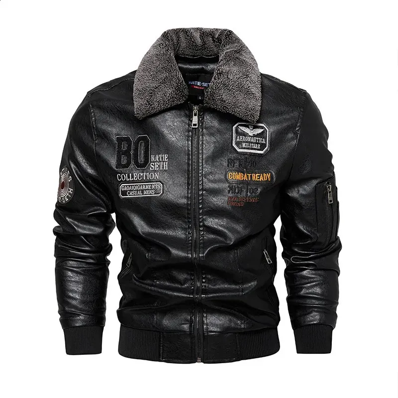 Veste de moto en Faux cuir pour hommes, à la mode automne-hiver, décontractée, en velours brodé, Pu, 231030