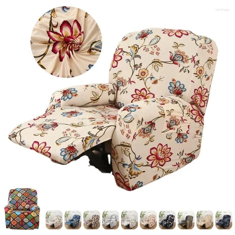 Stuhlhussen Bohemia Split Recliner Sofabezug Stretch Floral Spandex Lazy Boy Sessel Schonbezug Elastische Einzelcouch für Wohnzimmer