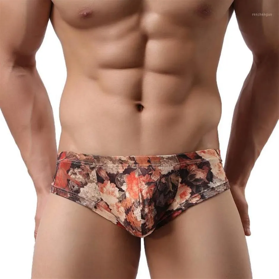 Men Sexy Underwear Nylon Printed Shorts Pouch Underpants mens briefs slip homme ropa interior hombre1197K