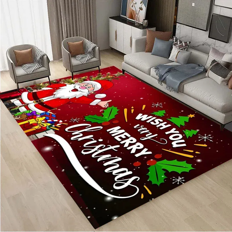 Tapijt Kerst bedrukte tapijten woonkamer en slaapkamer decoratieve tapijten keuken en badkamer antislip vloermatten deurmatten 231031