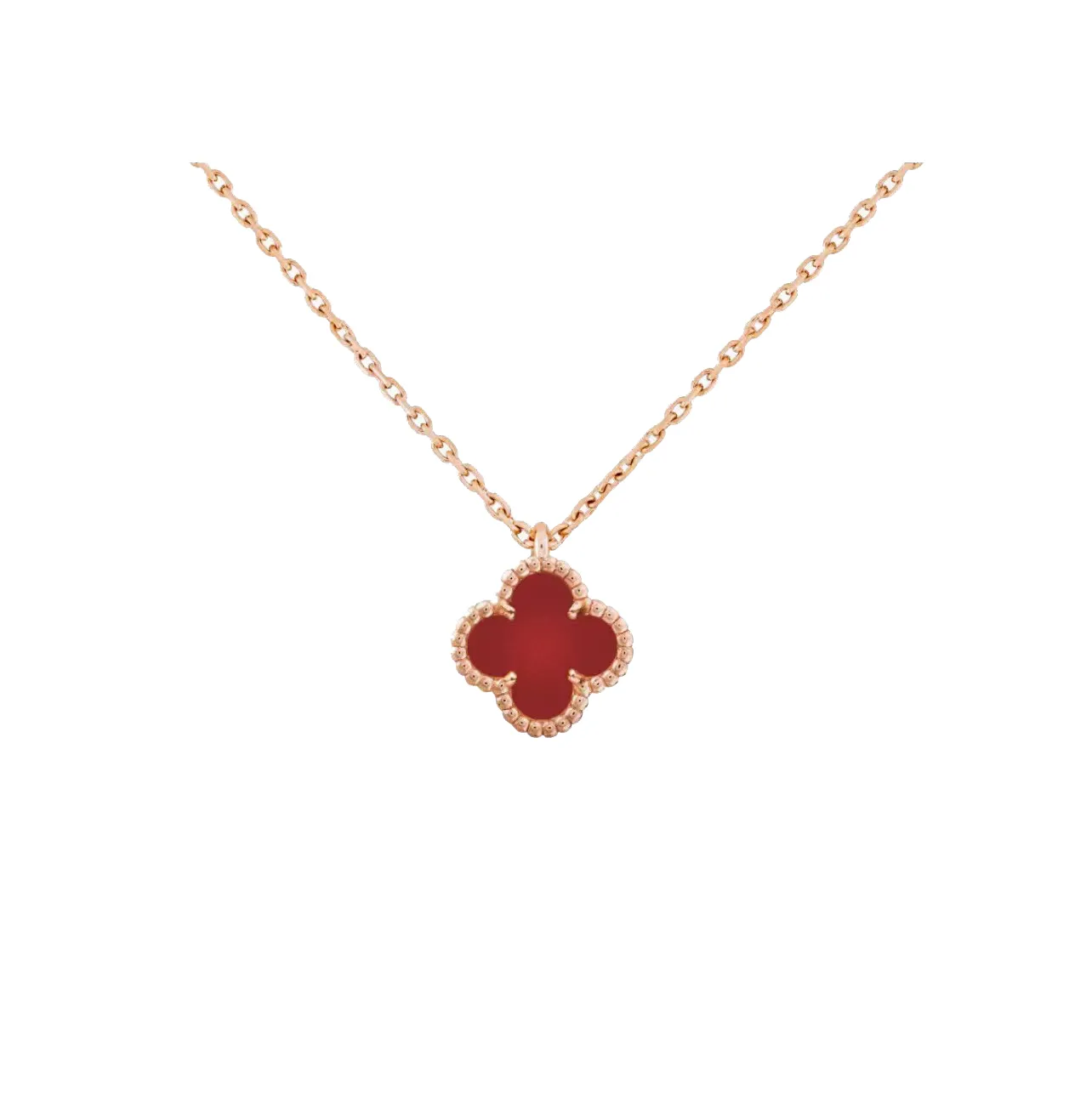 Fashion Van-Clef & Arpes Necklace luxury 4/Four Leaf Clover Four Grass Necklace Women's Light Luxury Gold Thick Plating 18K Rose High Grade Sense Jewelry High quality