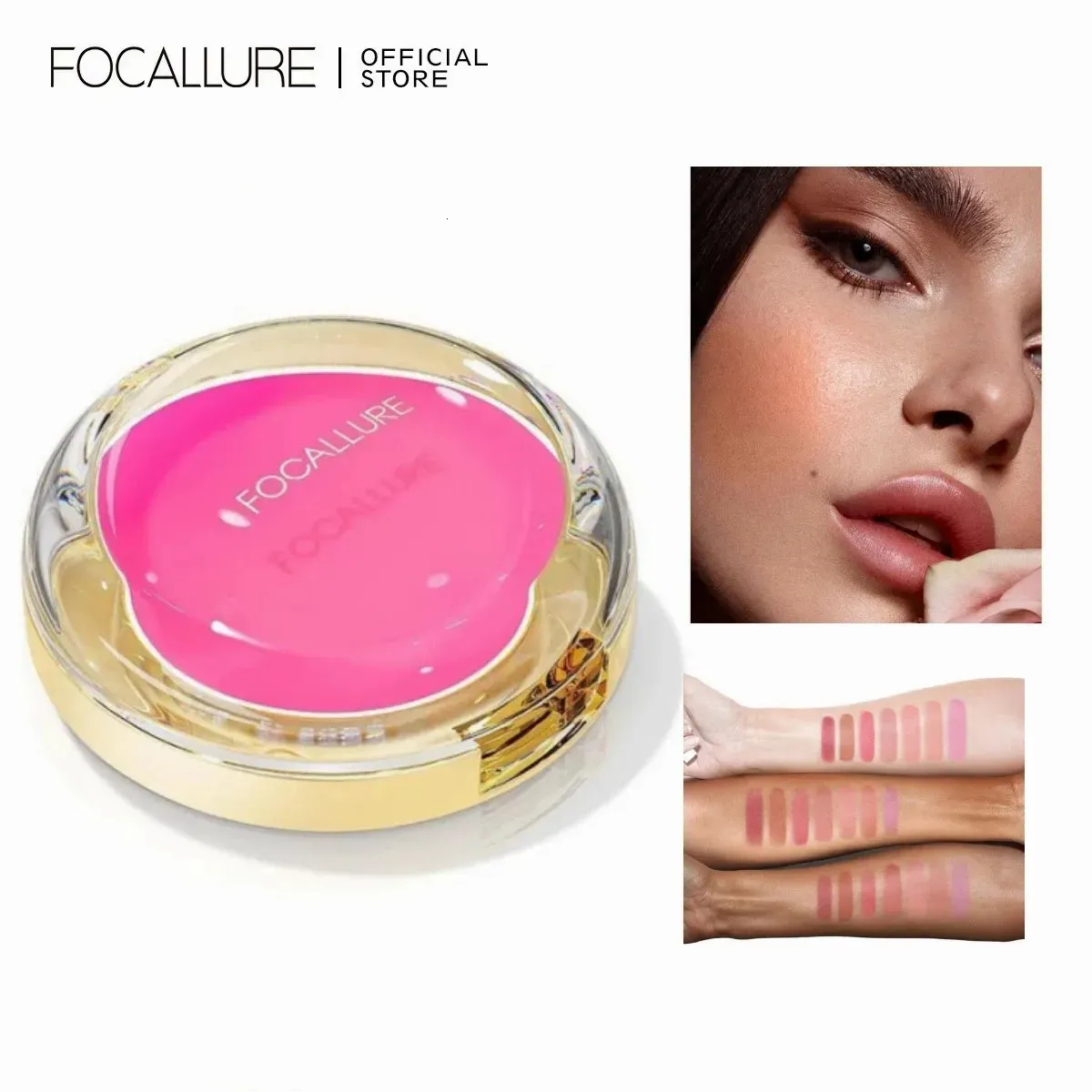 Blush FOCALLURE Blush- en markeerstiftpalet 7 kleuren Langdurig Lichtgewicht Wangcontour Gezichtsmake-up Cosmetica 231030