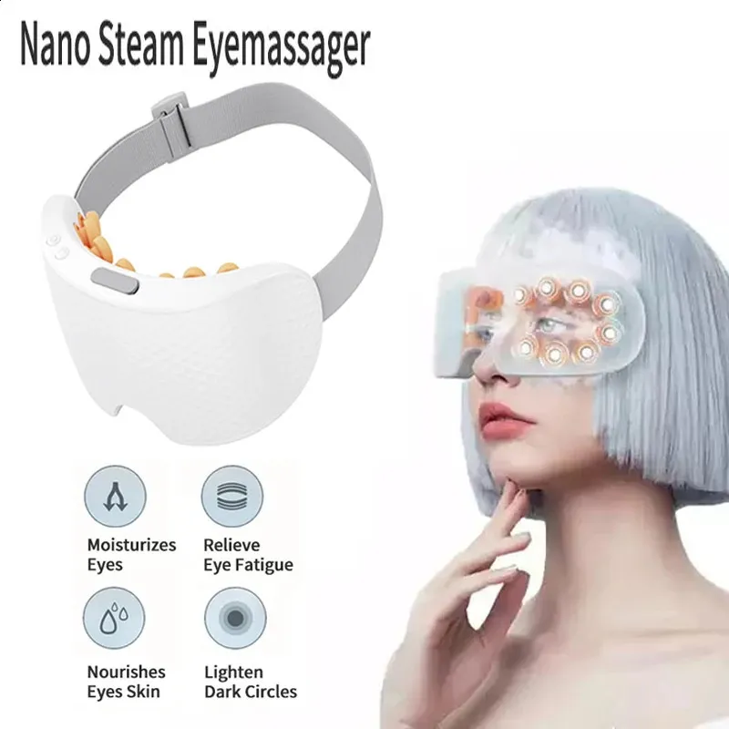 Массажер для глаз 2023 Nano Steam Smart Eyes Care с подогревом, Bluetooth, музыка для снятия усталости и темных кругов под 231030