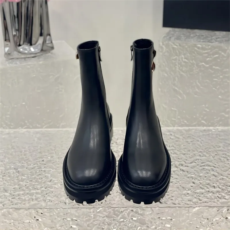 2023 mujeres diseñadores zapatos de cuero de gran tamaño botas de mujer plataforma de tobillo Martin zapatos de mujer botas de cuero genuino 35-41