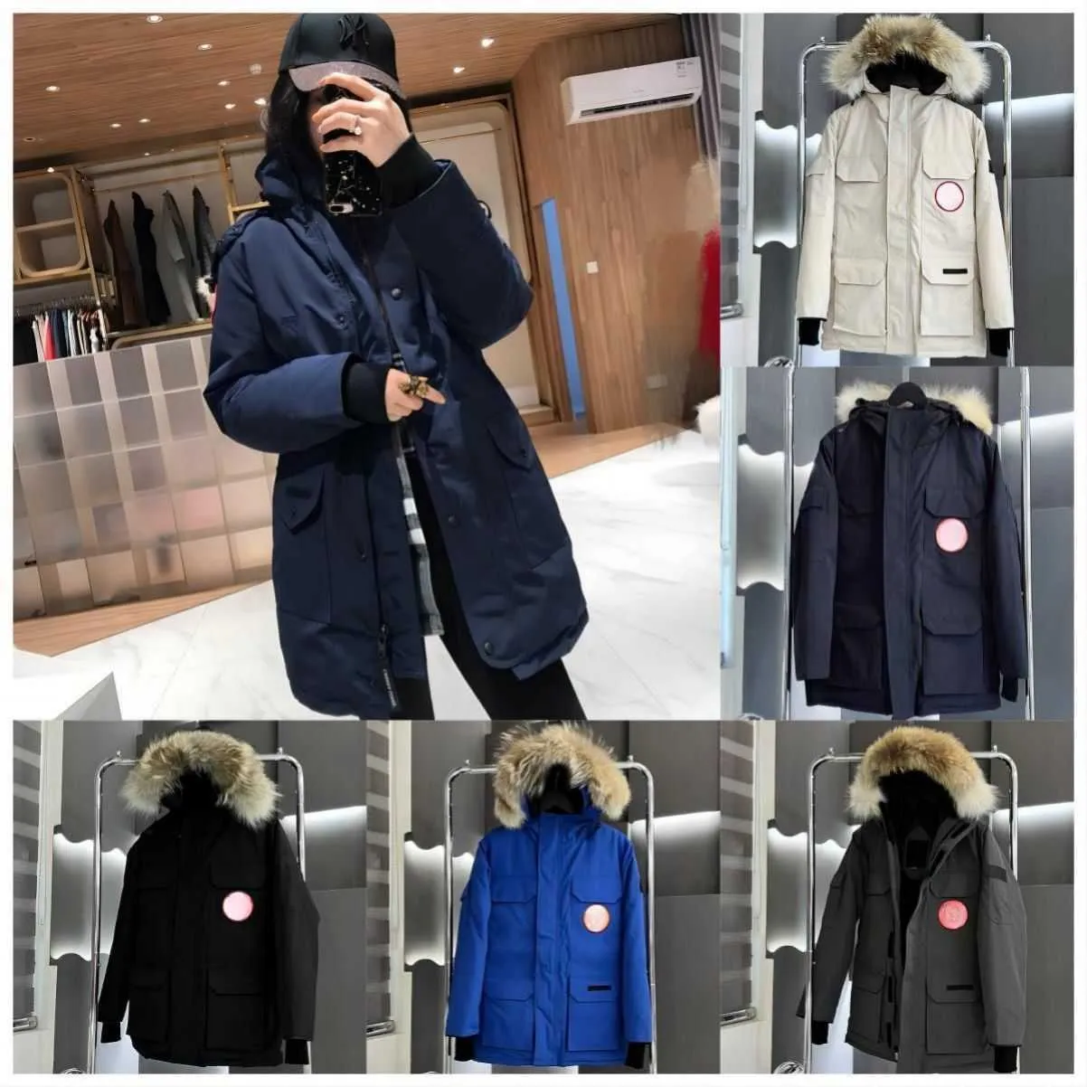 Down jacket Women's and Men's medium length winter new Canadian style overcame lovers' working clothes thick goose down jacket men clothing XS-2XL mk