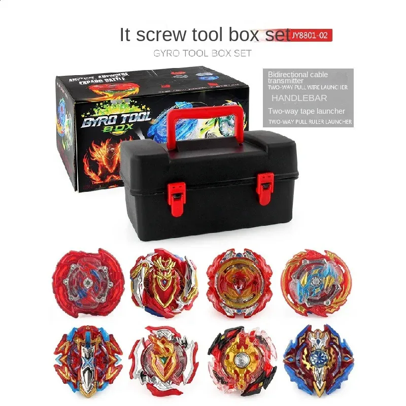 Toupie Gyros Turbo Set 8 en 1 Netoke - Combat 4D avec Lancement