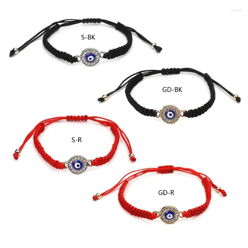 Link Armbänder Türkisch Blau Einstellbare Handgelenk Kette Mode Charme Geflochtenes Seil Armreif Für Glück Und Schutz F19D