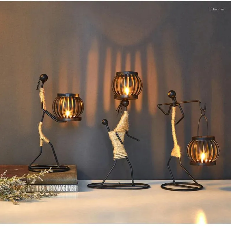 Bougeoirs Vintage en métal chandelier décoration de la maison support fait à la main décor cadeaux d'art miniatures décorer