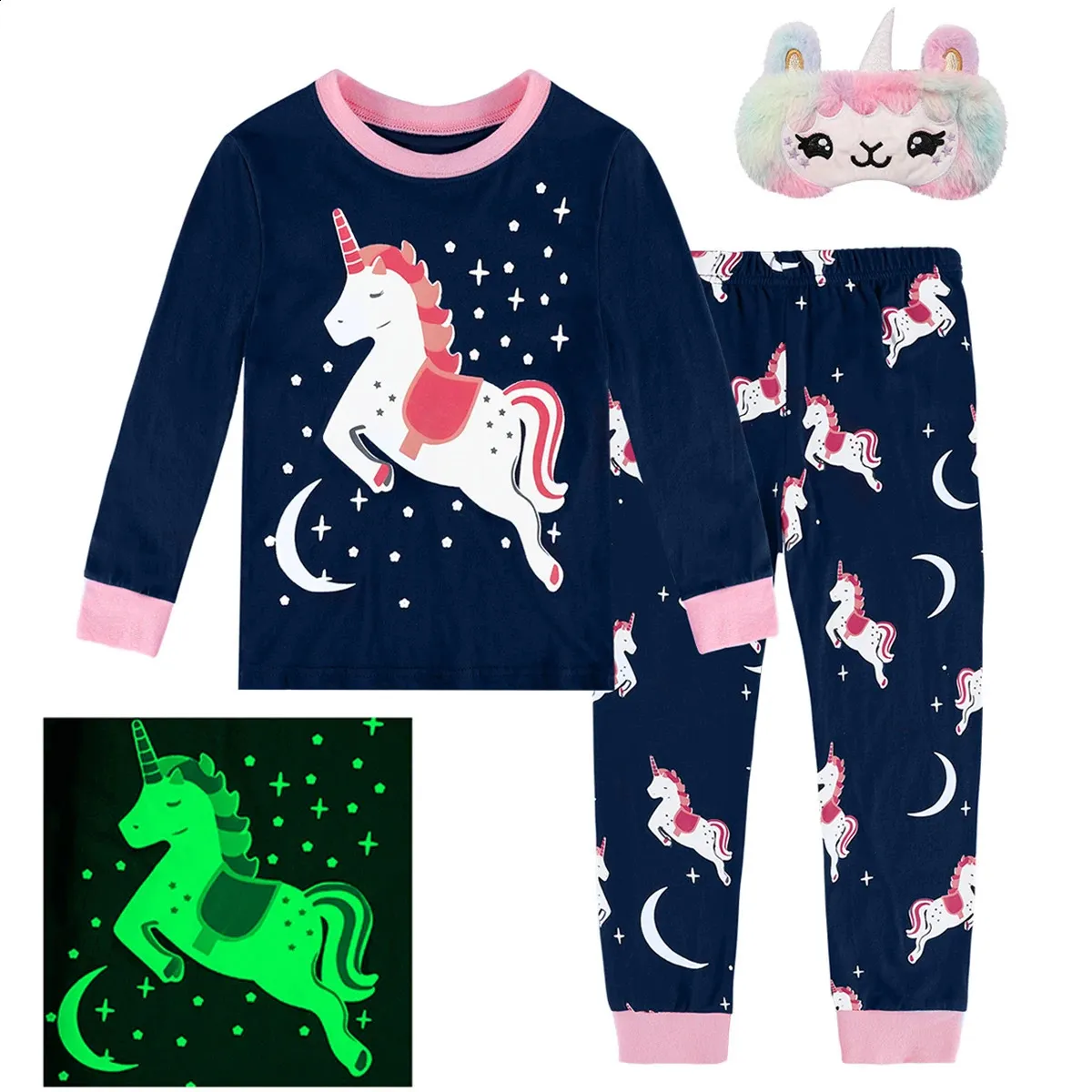 Pigiama per bambini Ragazza Bambino Scheletro di unicorno Halloween Indumenti da notte Infantile Carino Carnevale Pijama Unicornio Infantil 231030