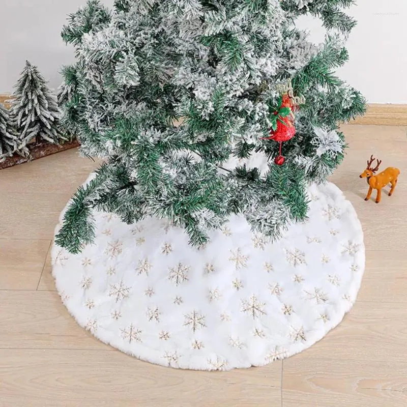 Jupe d'arbre de décorations de noël, flocon de neige scintillant, bricolage, peluche d'hiver, fabrication soignée