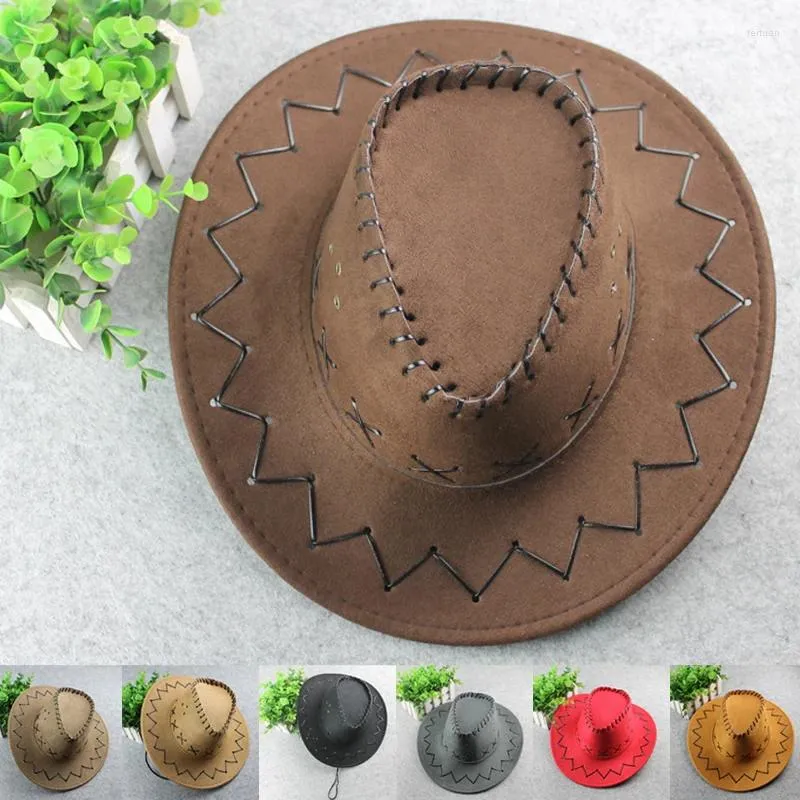 Bérets pour enfants Western Denim chapeau haut plat classique rétro Concave soleil ombragé large bord voyage chevalier chapeaux Fedoras