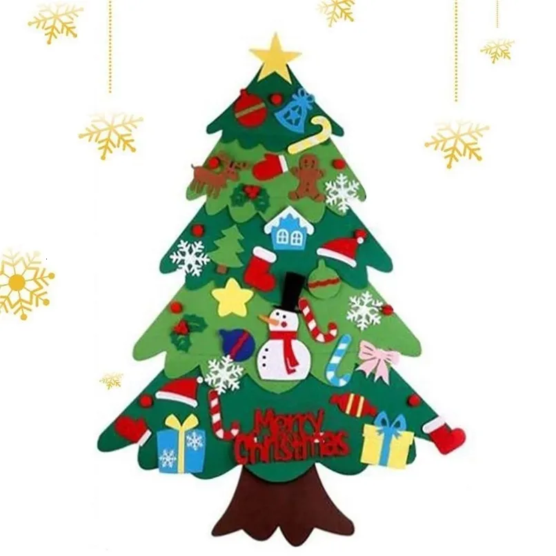 Decorações de Natal Árvore de Natal Pendurada na parede Montessori Árvore de Natal Árvore de feltro de Natal para crianças com 21 peças enfeites destacáveis para 231030