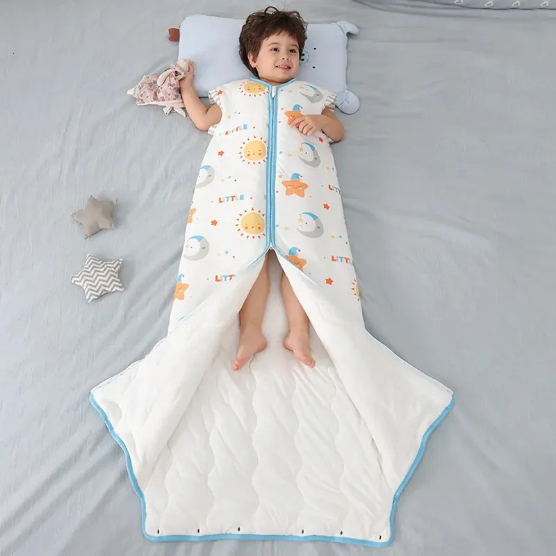 Detachable Sleeve Baby Sleeping Bags Organic Cotton Wearable Blanket for Infants Toddlers Kids 0 12Y