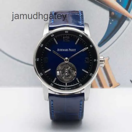 AP Swiss Luxury Wrist Watches Men's Watch Code 11.59 Series 26396BC 18K Platinum Material 41 Diametrar Blue Plate Automatisk mekanisk armbandsur UNUV