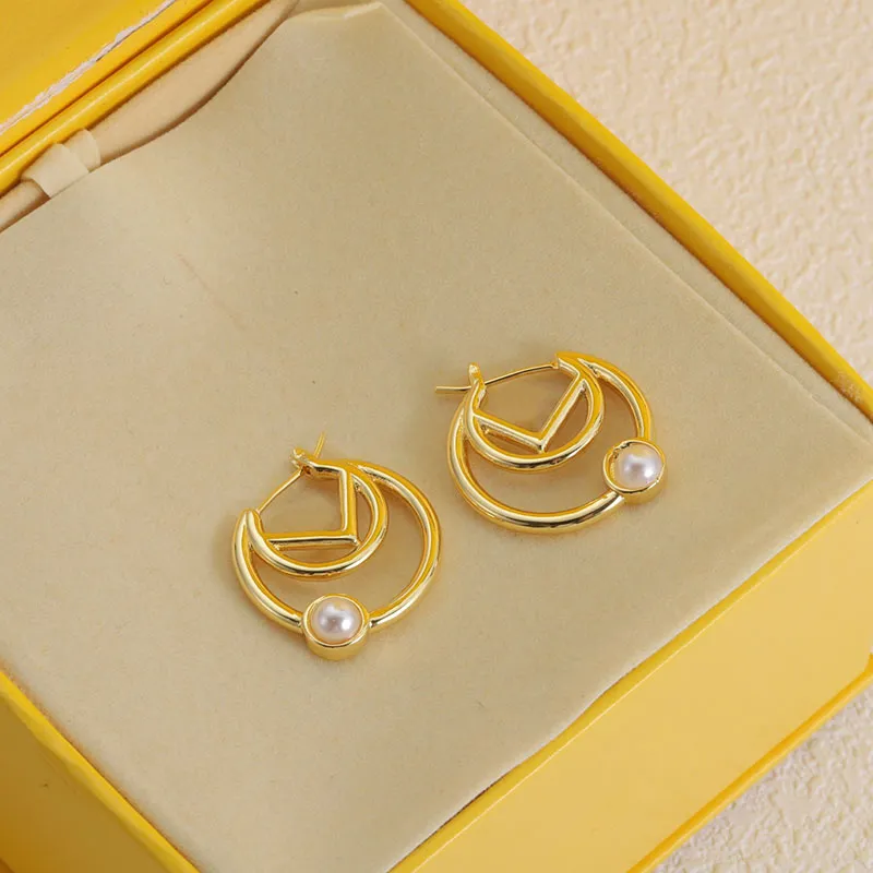 Gold Stud oorbellen Designer voor dames klassieke parel oorbel