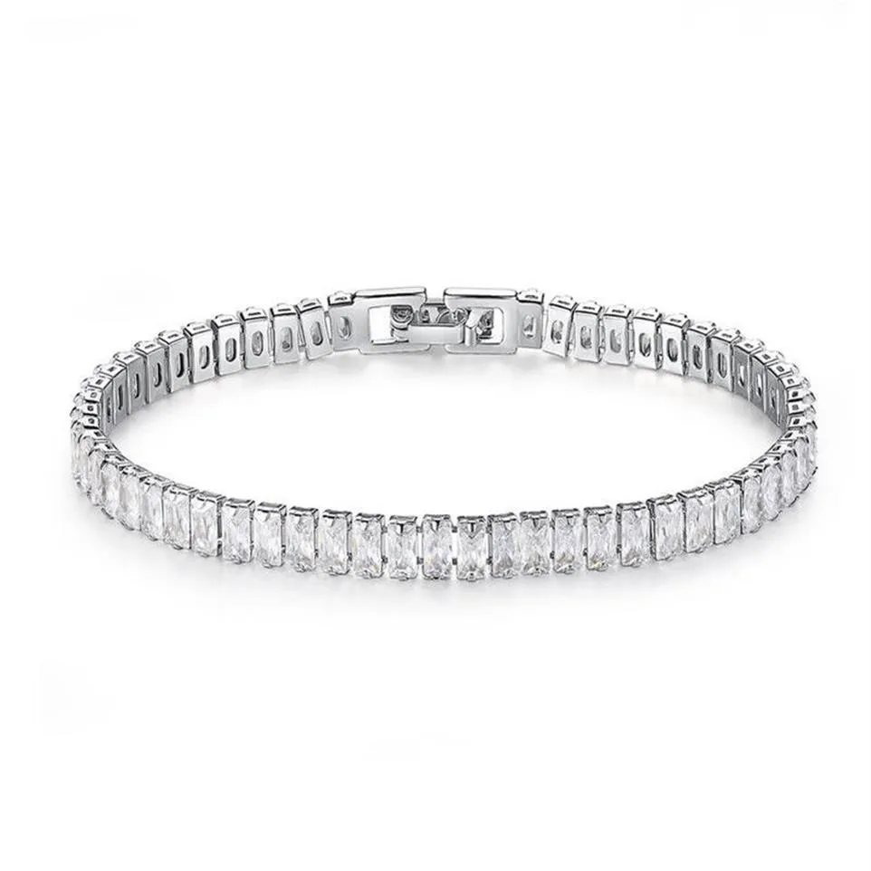 Superbe nouvelle arrivée de bijoux de luxe uniques en or blanc 18 carats remplis de topaze blanche CZ diamant pierres précieuses femmes bracelet G274Q