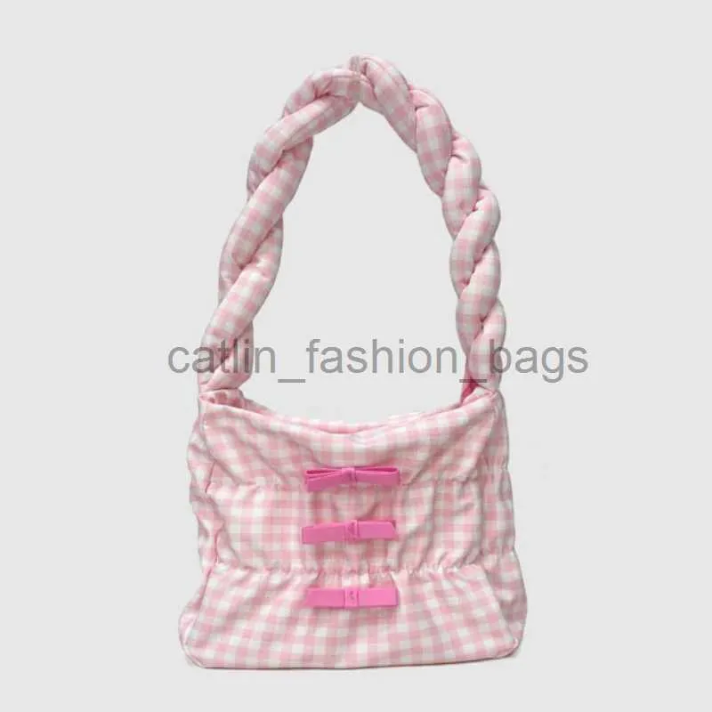 Umhängetaschen Süße Schleife Damen Weiche Tasche Damen Unterarmtasche Buntes einfarbiges Muster Damen Quadratische Umhängetaschecatlin_fashion_bags