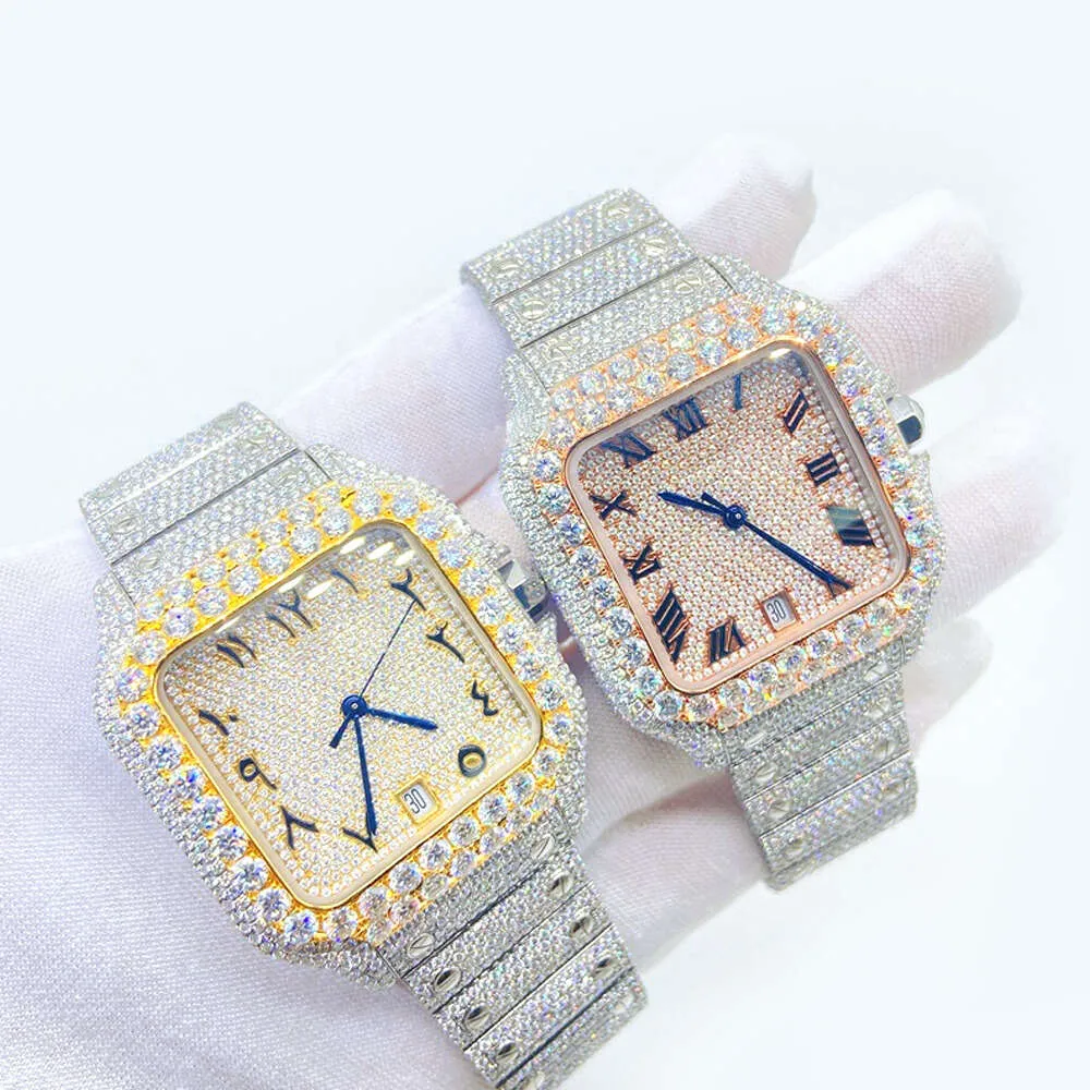 Luxus Custom Iced Out VVS 1/VS1 GRA Certified Reply Studded Moissanit Diamond Buss Down HipHop Jewelry Watch Pass TterKEKH