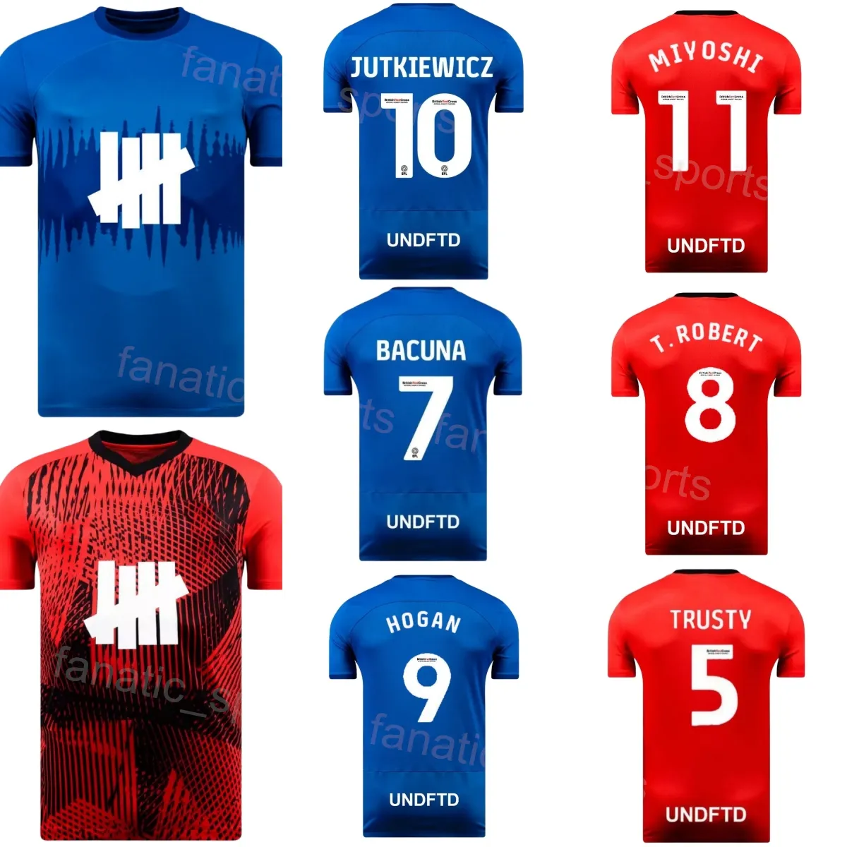 Birmingham City 2023 24 piłka nożna 17 Siriki Dembele Jersey Club 5 Dion Sanderson 28 Jay Stansfield 34 Ivan Sunjic 6 Krystian Bielik 21 Zestawy koszulki piłkarskiej John Ruddy