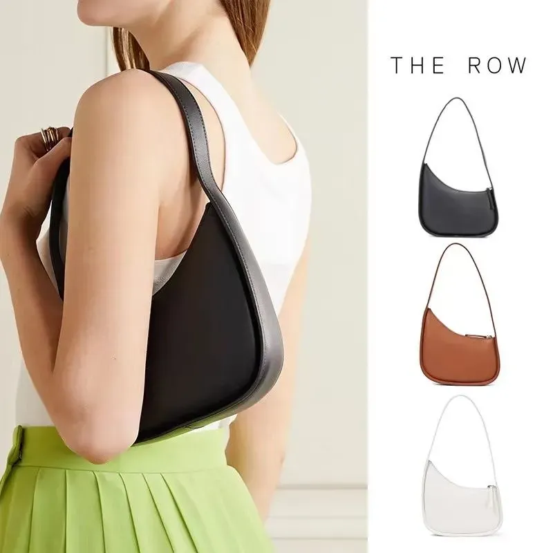 The Row Half Moon Sac Femmes Luxurys Fourre-tout Sac à main Cleo 10A Designer Sacs à bandoulière Hommes Été Véritable Cuir Sac à main Bandoulière Embrayage Mini Underarm Fashion Sac blanc