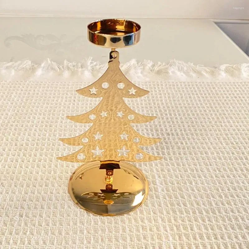 Bougeoirs de Noël, chandelier en forme de flocon de neige, base en métal élégante pour dîner ou cadeau de bureau à domicile créatif