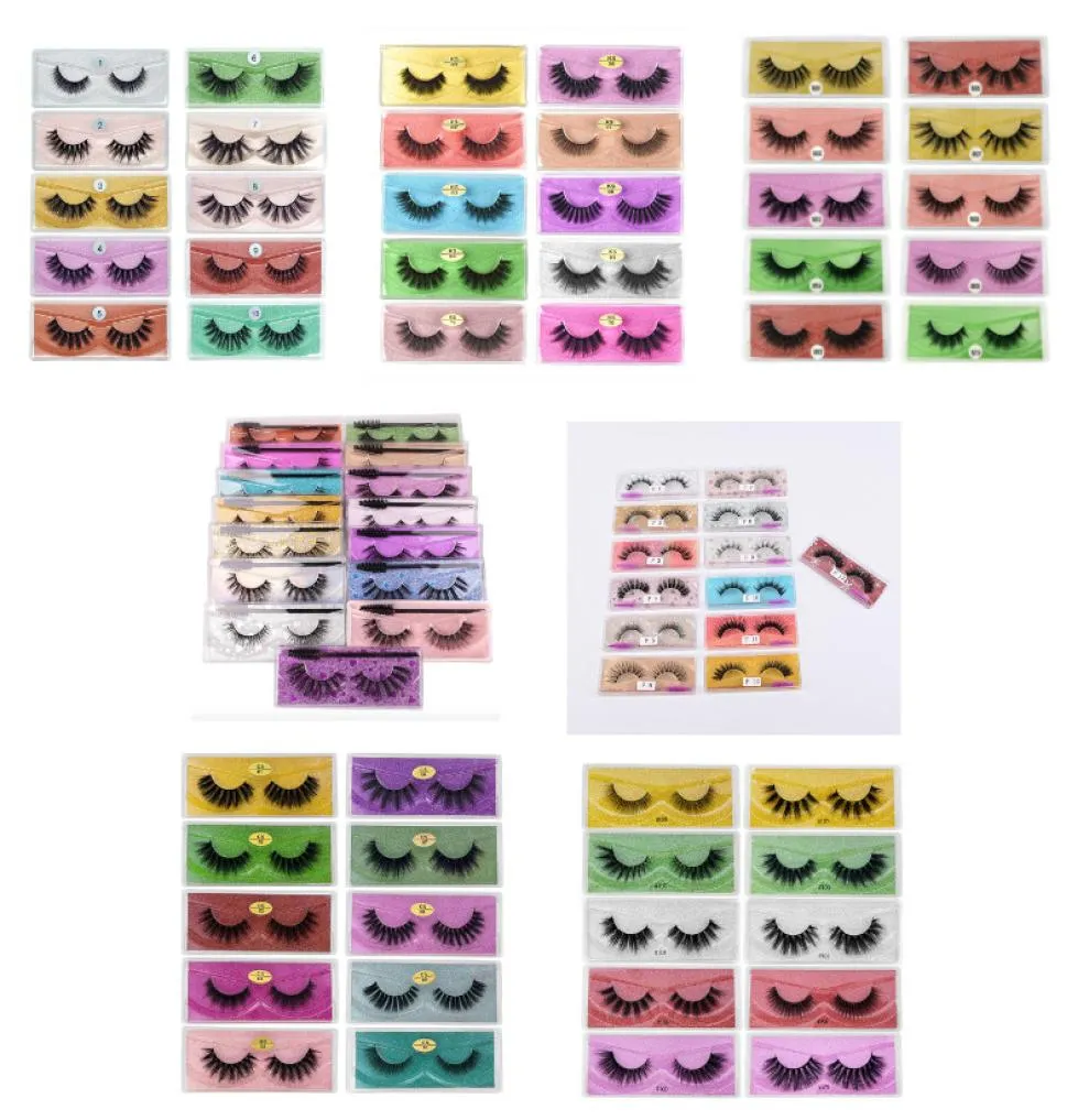 Multi Styles 3D Mink Eyelashes 3D Mink Lashes Naturliga tjocka falska ögonfransar Makeup False Lashes Extension6974846