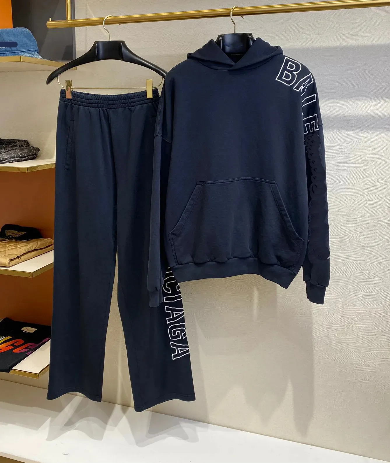 23SS luksusowy pop moda w stylu Polar High Street Cotton Student Casual Sports Bluie i spodnie importowane hafty dla mężczyzn i kobiet