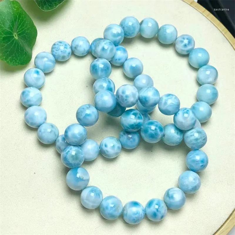 Link Bracelets Natural Larimar Bracelet Fashion Crystal Jewelry Bangle For Women Healing Christmas Holiday Gift 1pcs 11/12/15MM