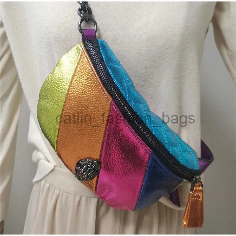 Cross Body 2023 Rainbow Stripe Bag marka Unisex Design Fashion Waszyngton Wage Lider Soulder Bag Women's Mini Messenger Walletcatlin_fashion_bags