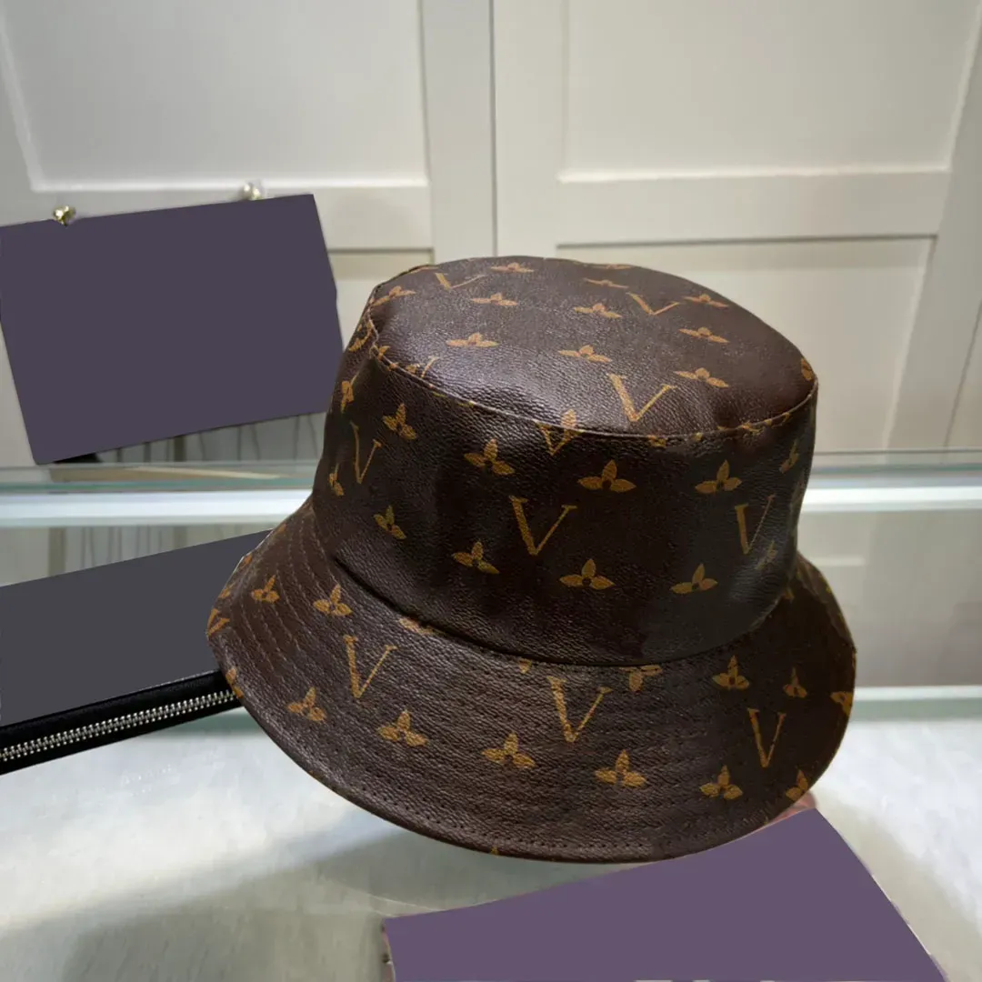 Luxury Leather Bucket Hat Stylish Designer Fisherman Cap for Men