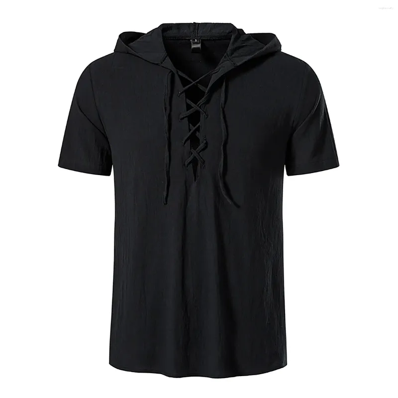 Men's Casual Shirts Men Summer Sleeveless Hoodie Tops Loose Oversized Clothing Fashion Comfortable T-shirt For Male Henley Shirt