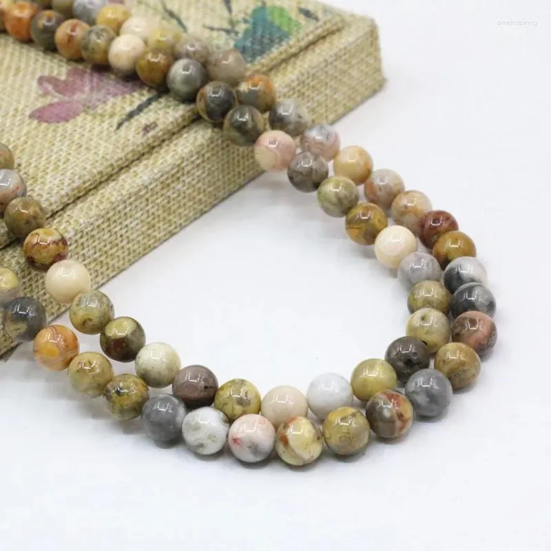 Beads Multicolor 6mm 8mm 10mm Round Natural Stone Crazy Agates Loose Onyx Carnelian Spacers Diy Jewelry Findings 15 B3474