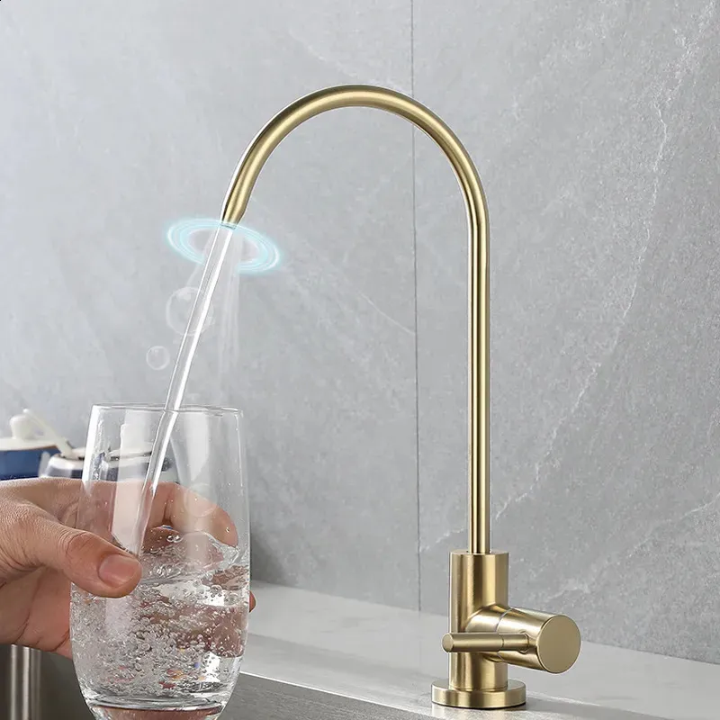 Kitchen Faucets Stainless Steel Water Filter Faucet Drinking Tap Reverse Osmosis Sink Accessory 231030